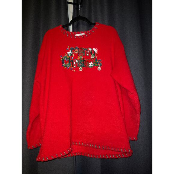 Ugly Christmas Sweater Sweaters - Ugly Christmas Sweater Xmas Size Large Fleece